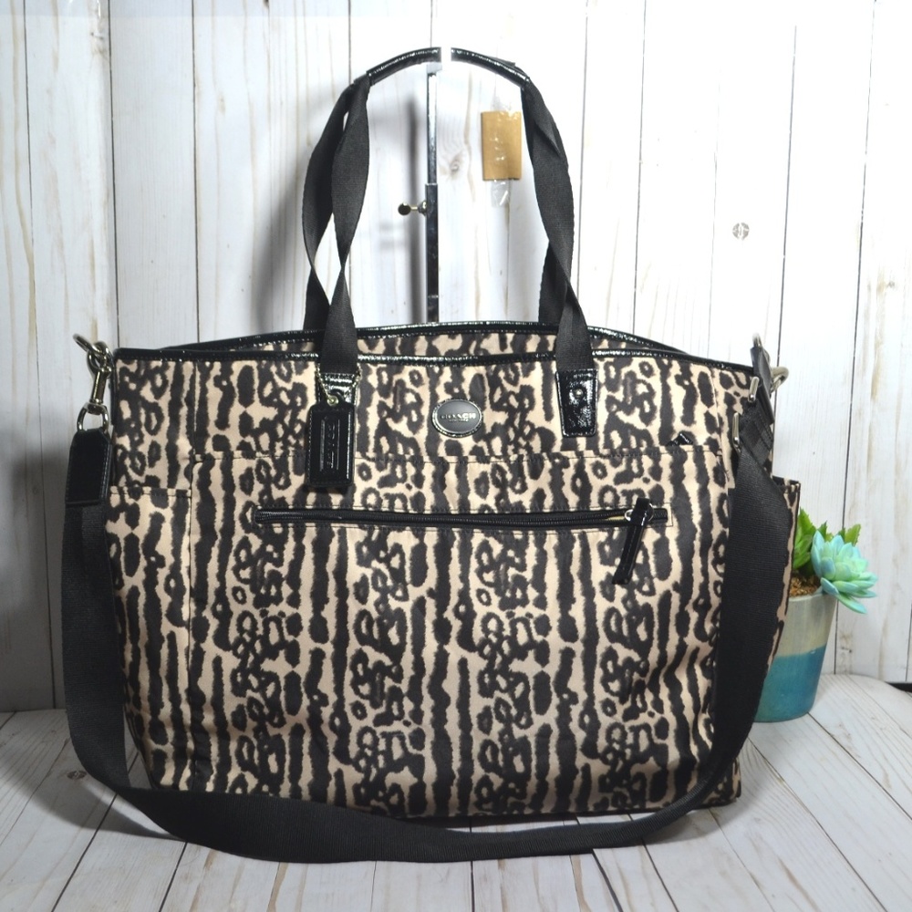 COACH Signature Nylon Large Baby Diaper Bag Tote